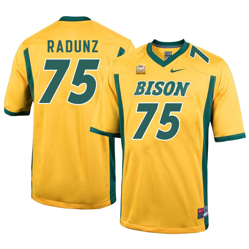 Men #75 Dillon Radunz North Dakota State Bison College Football Jerseys Sale-Yellow